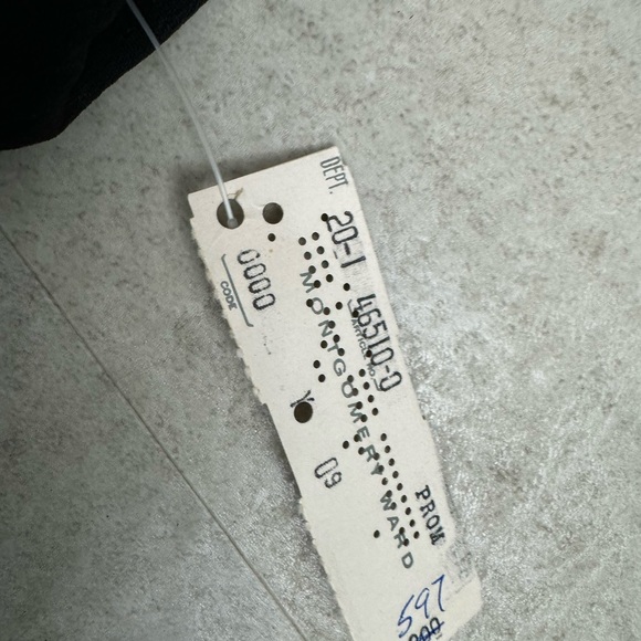 Vintage black fabric, metal frame chain strap evening bag purse Montgomery Ward - Picture 5 of 10